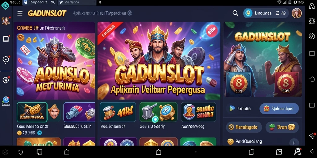 Tampilan utama GADUNSLOT dengan berbagai fitur utilitas.