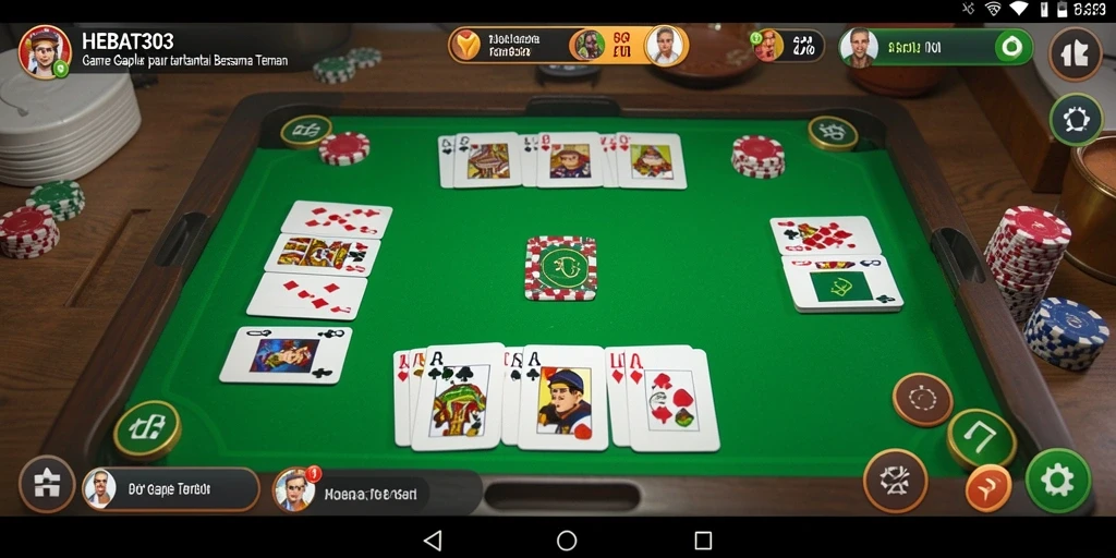 Tampilan gameplay seru HEBAT303 dengan suasana Gaple yang menarik.