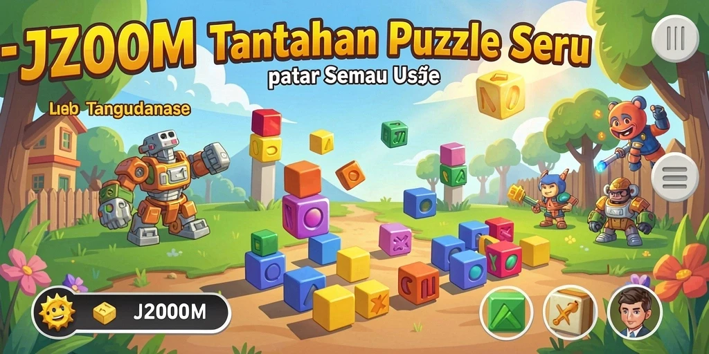 Screenshot utama J200M menampilkan gameplay seru dalam menyelesaikan teka-teki.