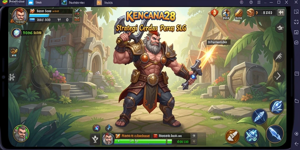 Tangkapan layar KENCANA28 menampilkan aksi pertempuran menarik dalam game SLG.