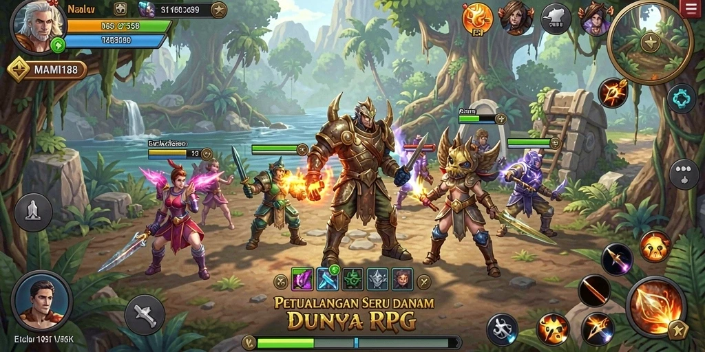 Screenshot gameplay RPG MAMI188 yang mengesankan dan penuh aksi.