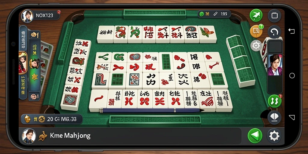 Tampilan menarik dari gameplay Mahjong di NOX123.
