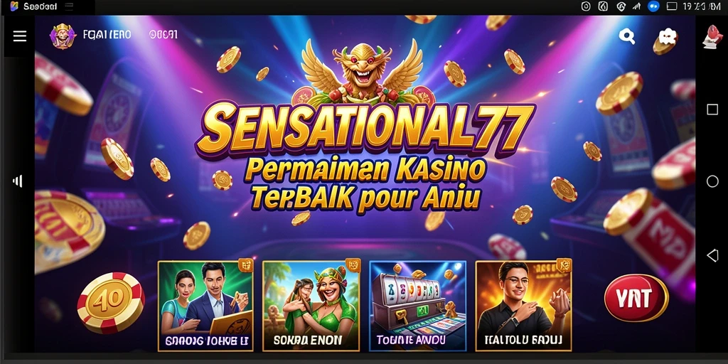 Screenshot SENSATIONAL77 menunjukkan pengalaman bermain Kasino yang mendebarkan.
