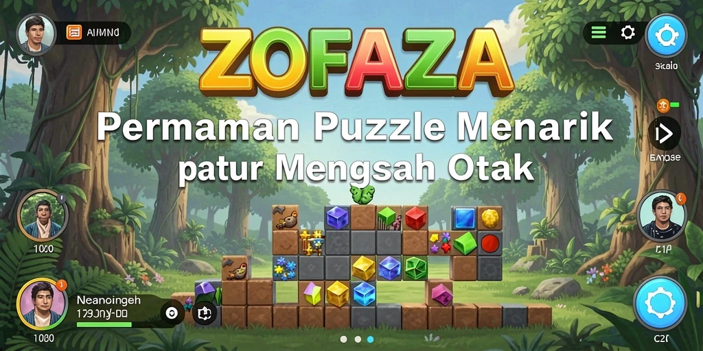 Tampilan gameplay ZOFAZA dengan berbagai tantangan Puzzle.